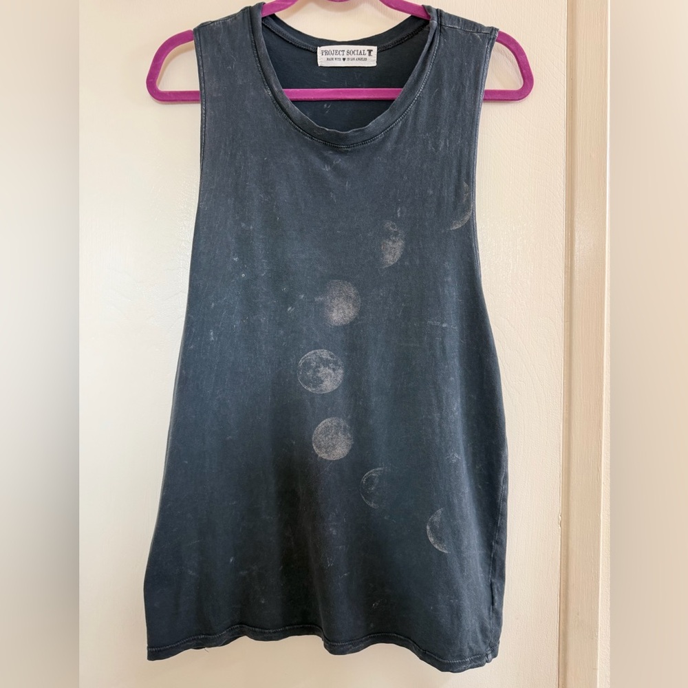 Project Social T Black Moon Phase Tank
